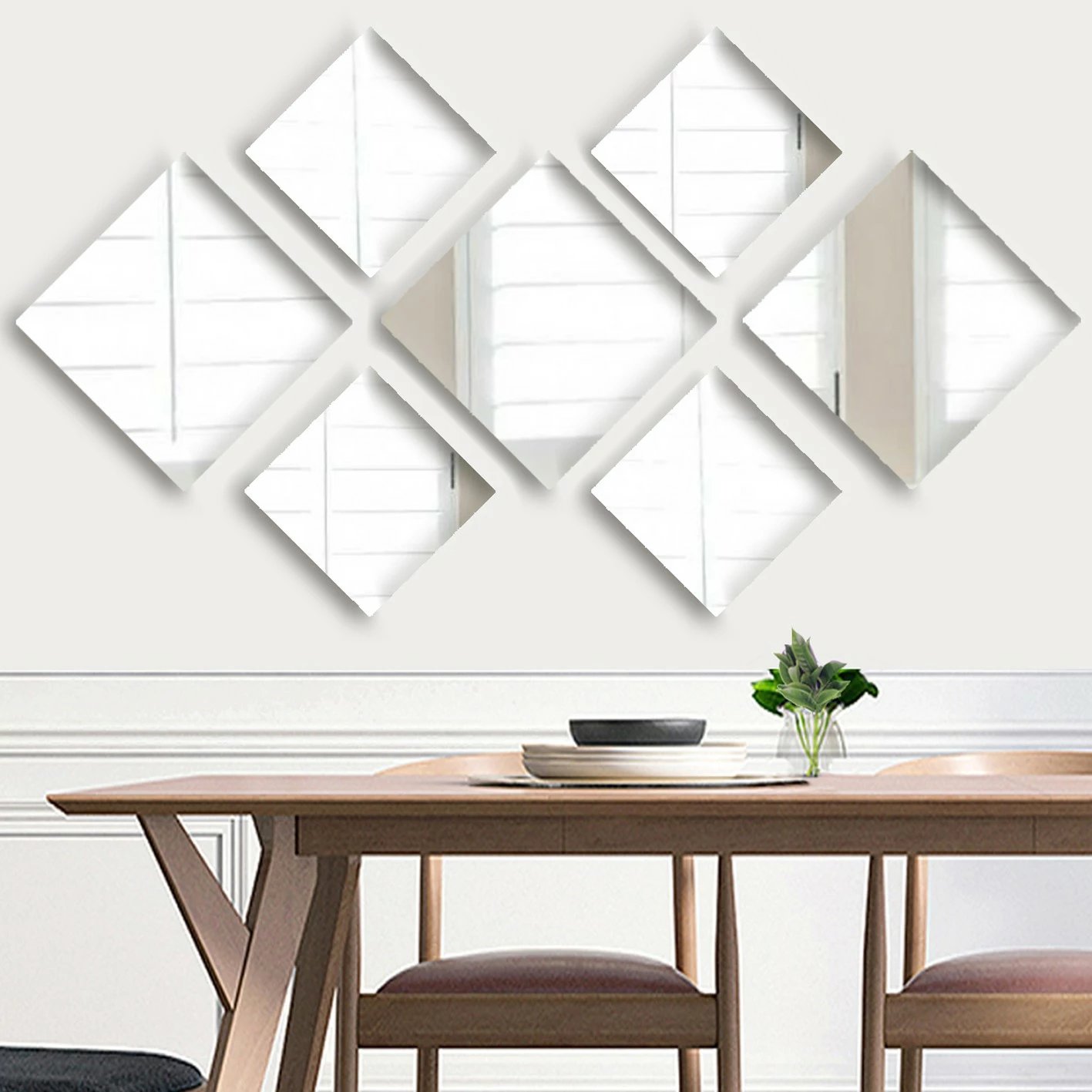 Set pasqyrash muri, 7 copë, ngjyrë argjendi, SETAYNA_008