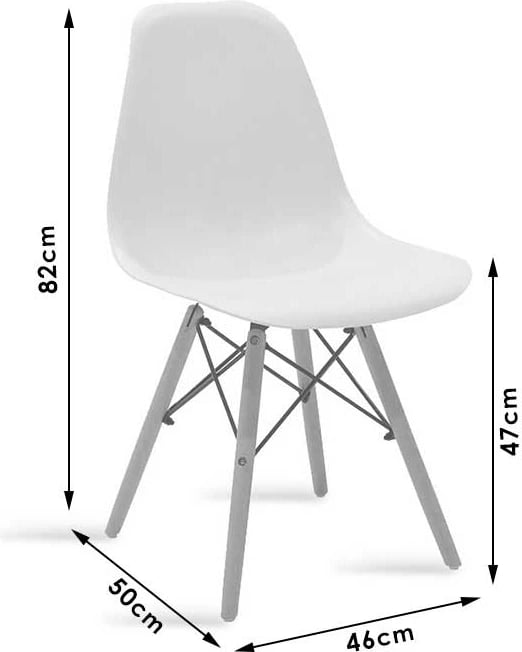 Tavolinë me karrige Natali-Julita set prej 5 copash MDF dhe pp, ngjyrë bardhë-natyrale, 120x80x76cm