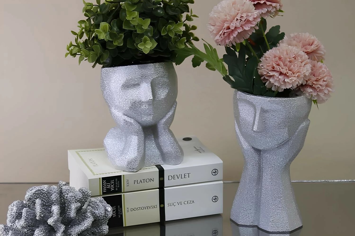 Set dekorativ i vazo-ve (2 copë), Evila Originals, CY0455 Set dekorativ i vazo-ve (2 copë), Evila Originals, CY0455