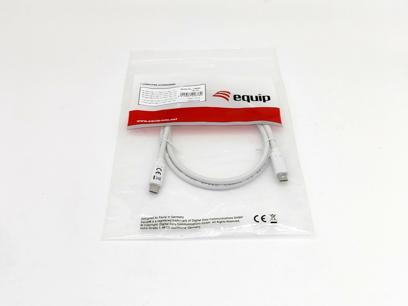 Kabllo USB Type-C në Type-C Equip 2m, USB 3.2 Gen 1, e bardhë