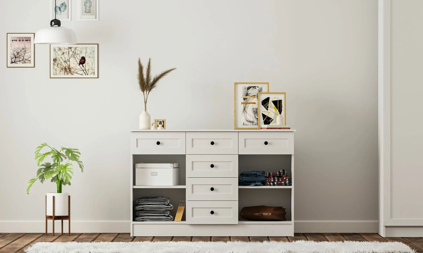 Komodë Skye Decor, ngjyrë e bardhë mat, RB-168-04-001