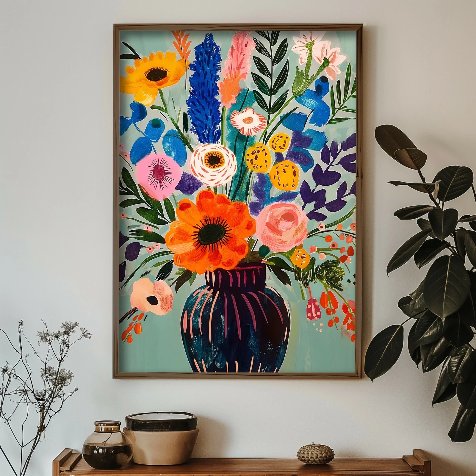 Pikturë dekorative me kornizë MDF, shumëngjyrëshe, Wallity, GE218-L