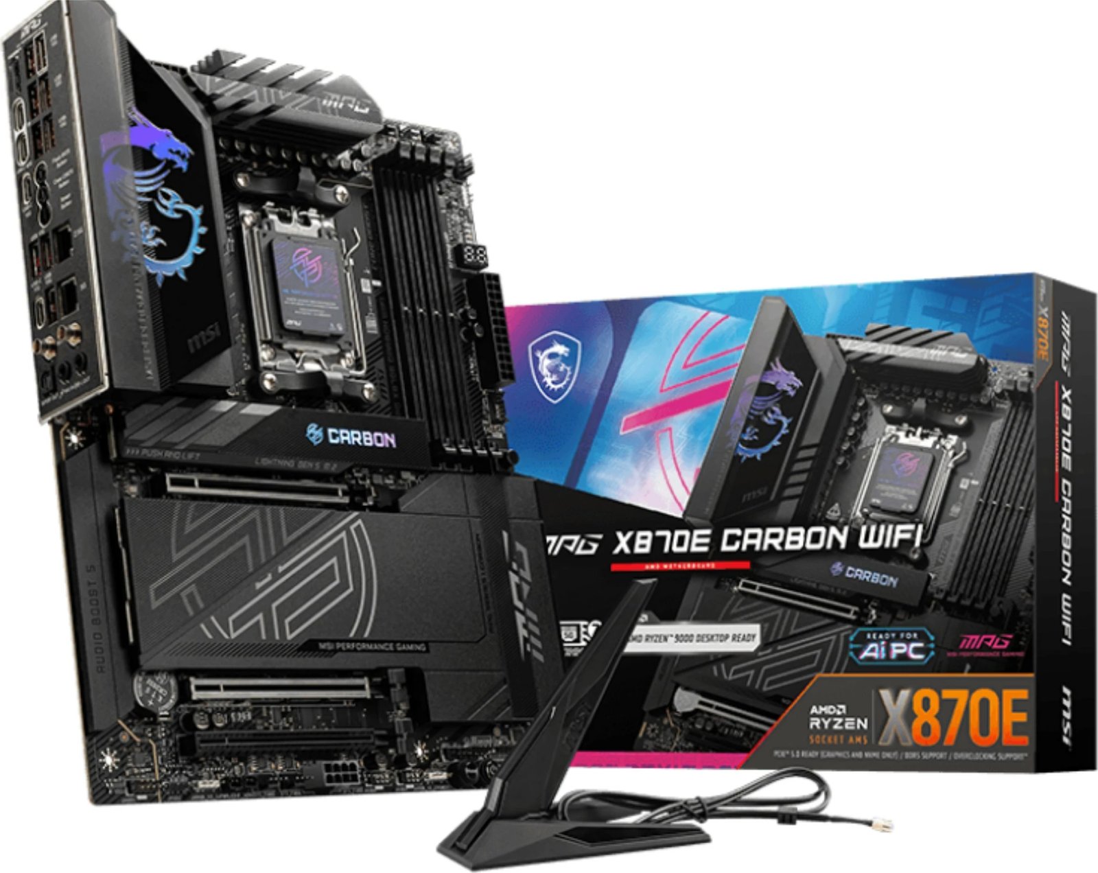 Pllakë amë MSI MPG X870E CARBON WIFI, Socket AM5, DDR5, 256GB, e zezë