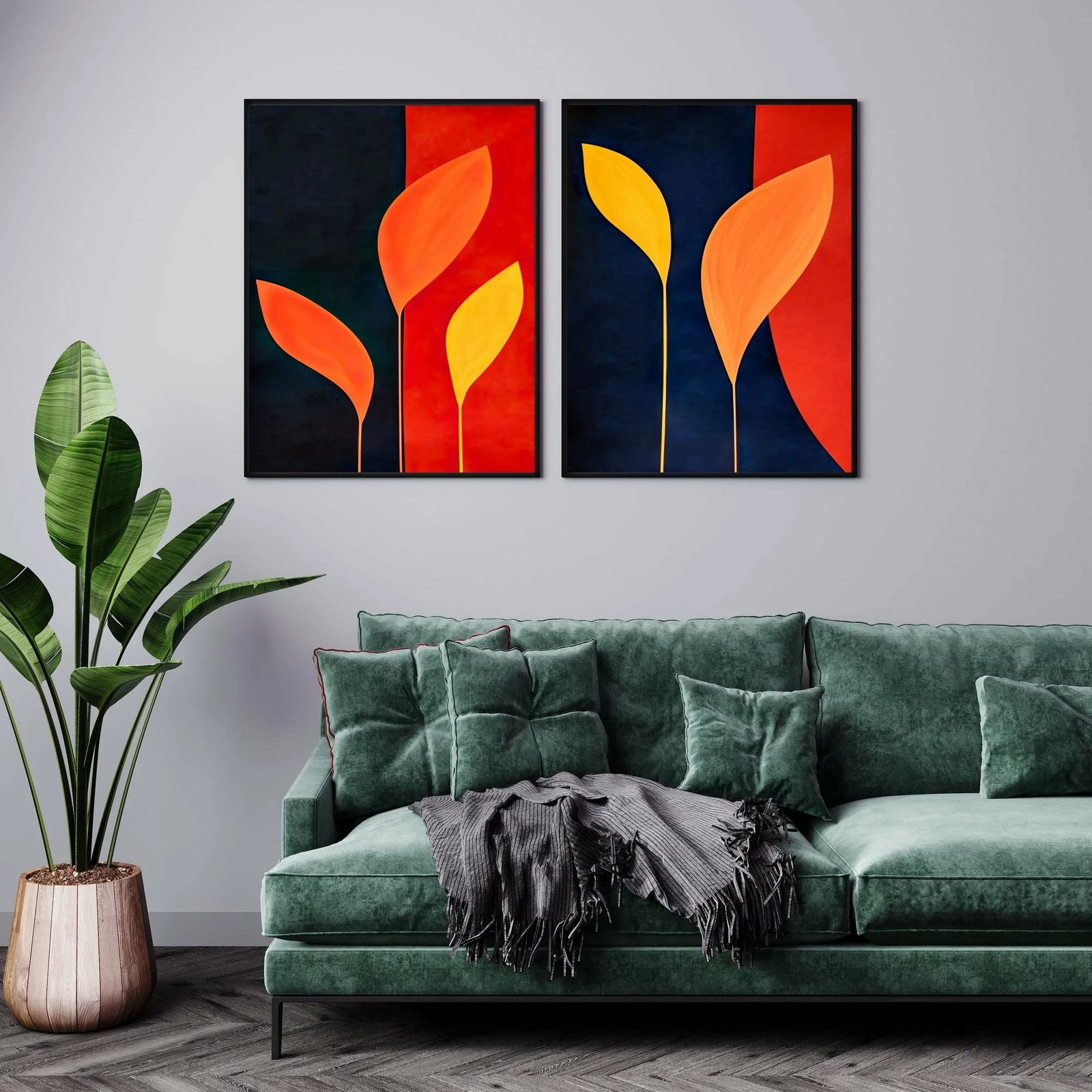 Pikturë dekorative me kornizë MDF (2 copë), Wallity, Mp2-00102, 21x30cm