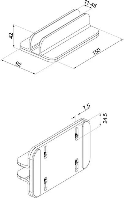 Mbajtëse vertikale për laptop Neomounts NSLS300BLACK, alumini, 11-17 inç, e zezë