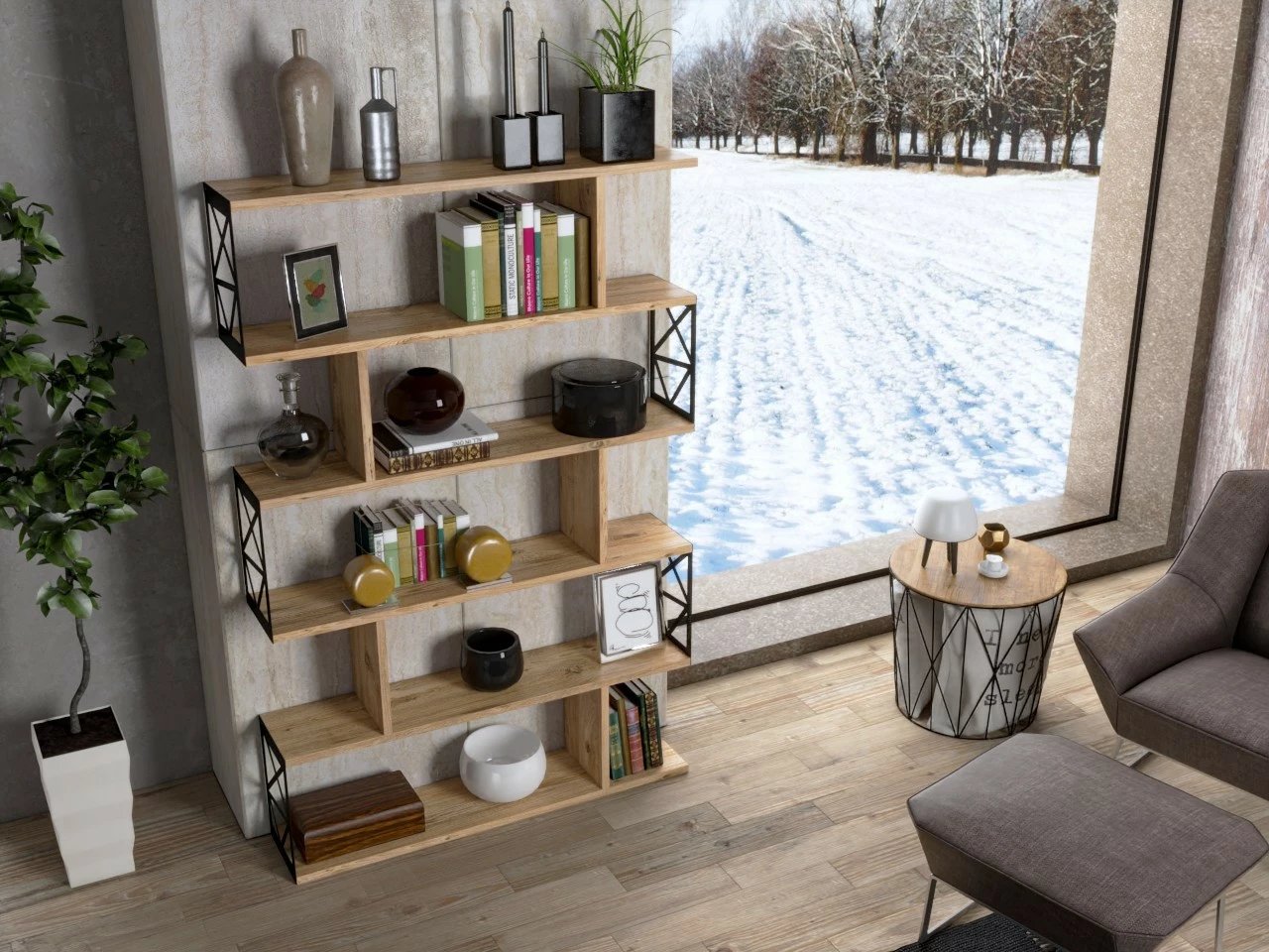 Raft librash Hanah Home, ngjyrë Atlantic Pine, FRN-12032