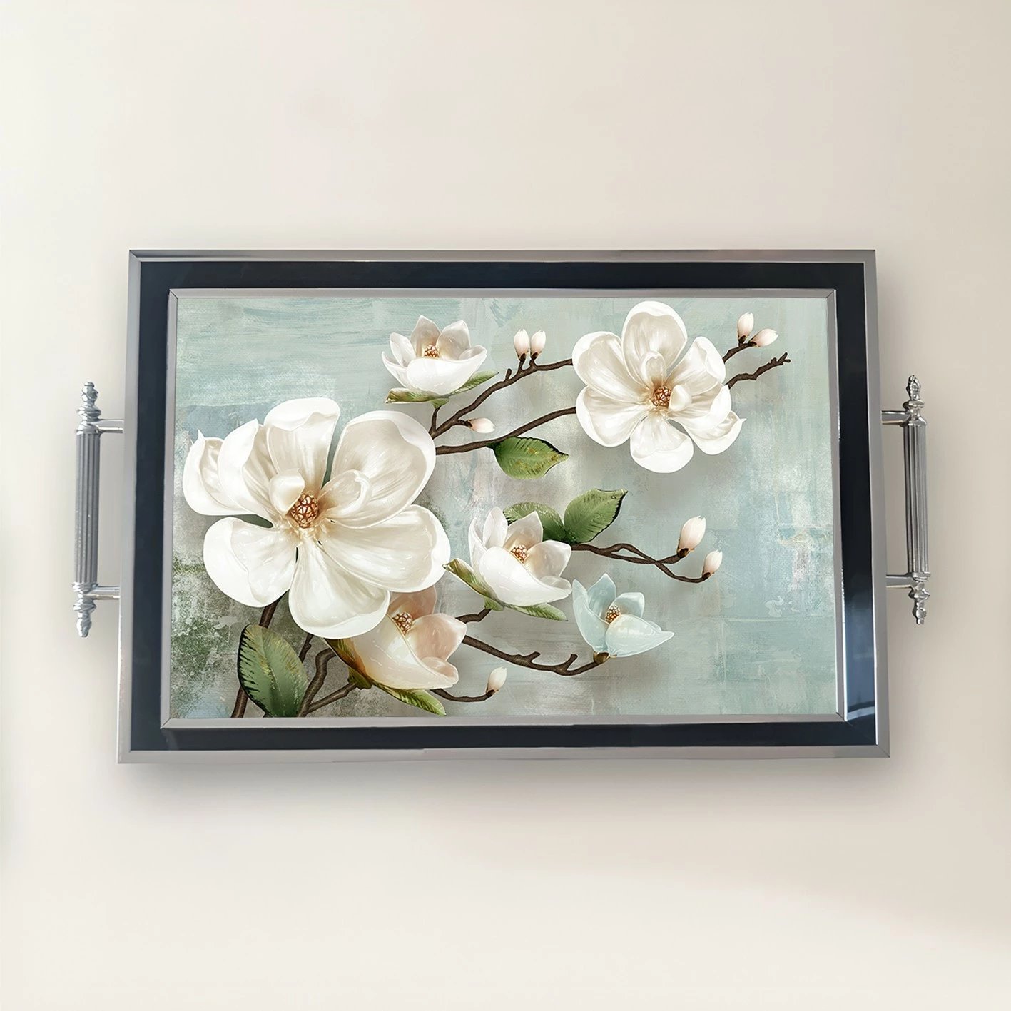 Tabaka prej qelqi, dizajn Aberto, TPG9880, shumëngjyrëshe, 50x29x3.5cm Tabaka prej qelqi, dizajn Aberto, TPG9880, shumëngjyrëshe, 50x29x3.5cm