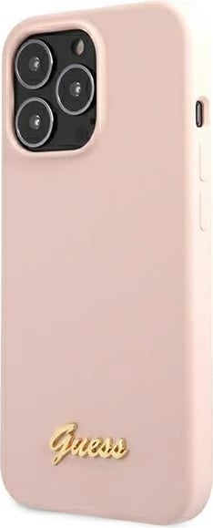 Mbështjellës Guess GUHMP13LLSLMGLP për iPhone 13/13 Pro 6.1", silikon, MagSafe, rozë e çelur