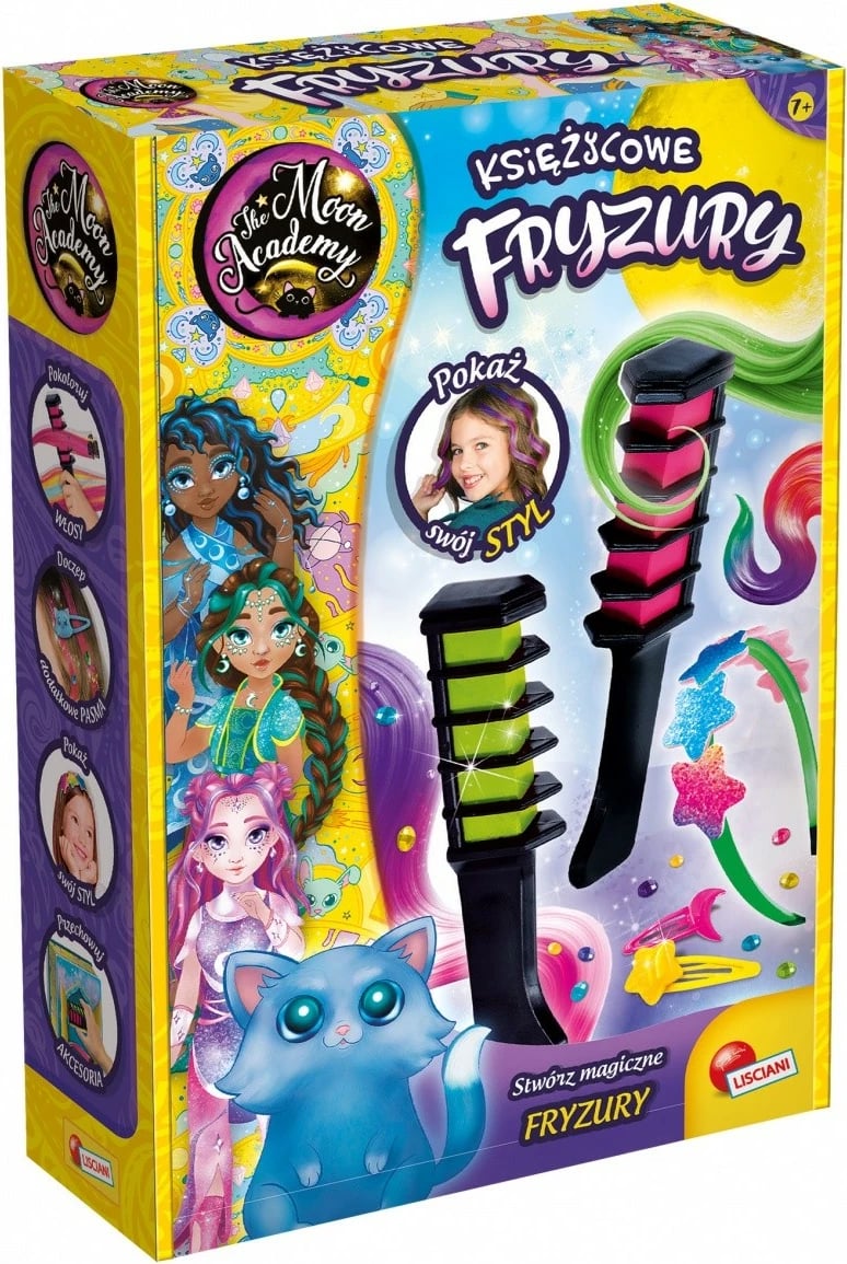 Set kreativ për flokë Moon Academy Lisciani Moonlight Hairstyles, shumëngjyrësh