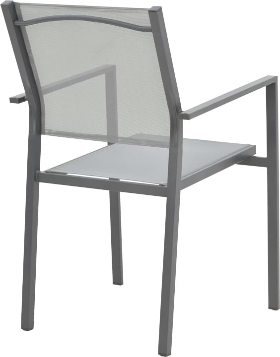 Karrige për kopsht Confidence metal anthracite dhe tekstilene gri 54x54x86cm