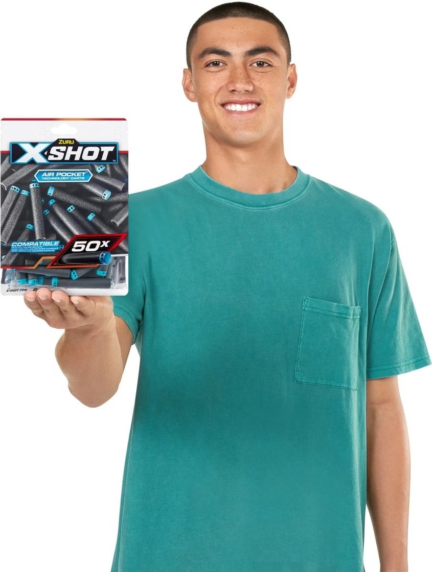 Set shigjeta shkumë ZURU X-Shot Excel, 50 copë, Azure/Black
