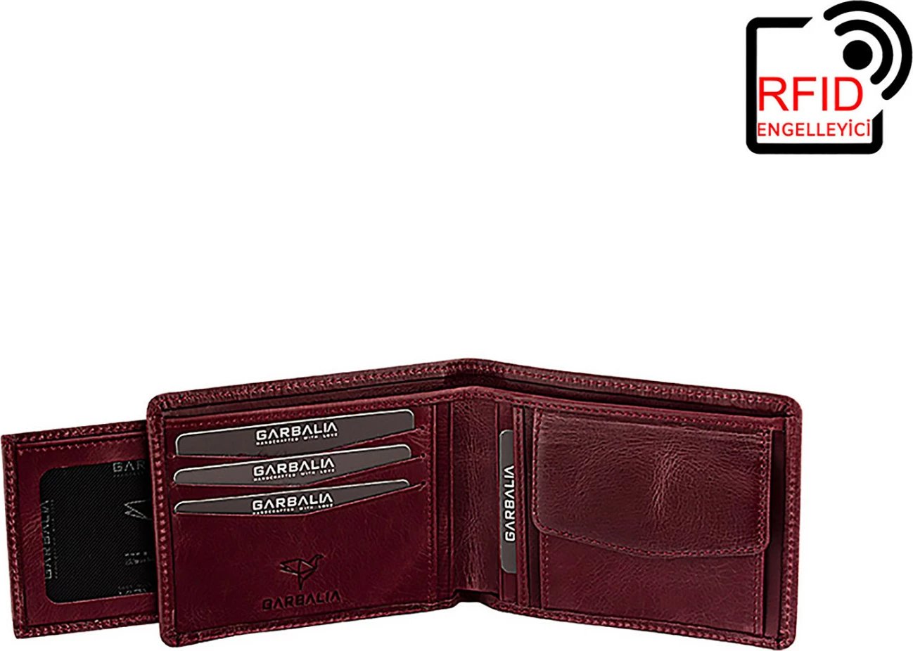 Portofol për meshkuj, ngjyrë e kuqe claret, Zoozie Bags Kanguru
