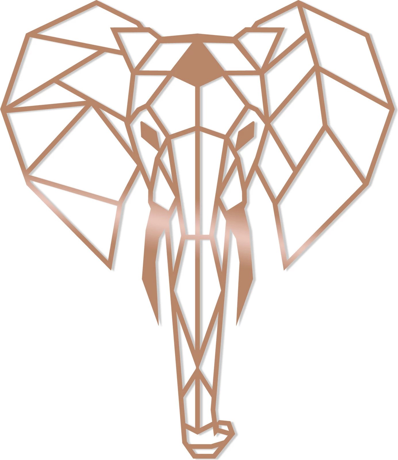 Aksesor dekorativ metalik për mur, elefant, ngjyrë bakri, Wallity