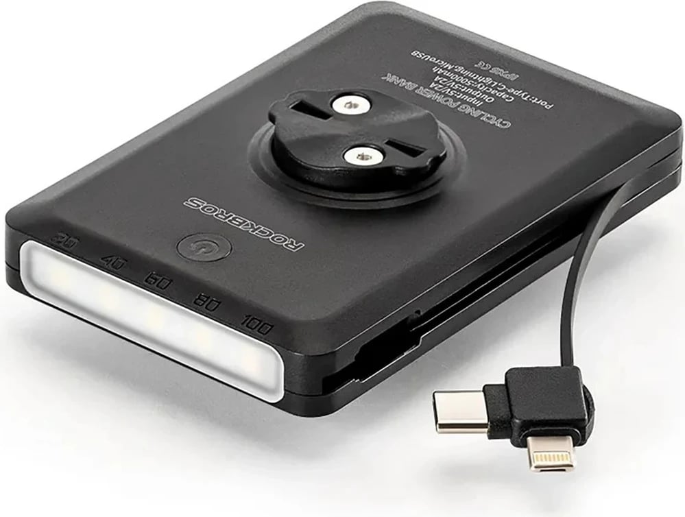 Dritë biçiklete Rockbros JP008 me power bank 5000 mAh, e zezë
