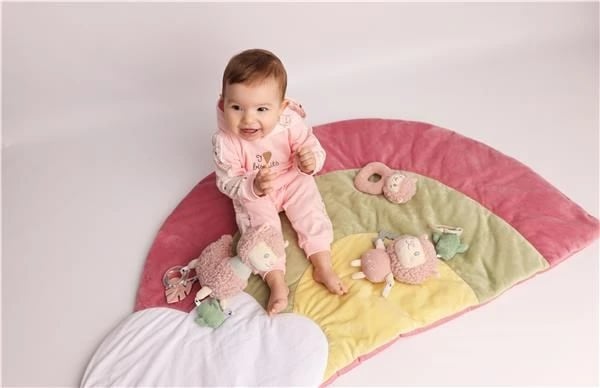 Tapet loje për fëmijë, New Baby, Rainbow, 137x75 cm me jastëk 60x40 cm, shumëngjyrësh