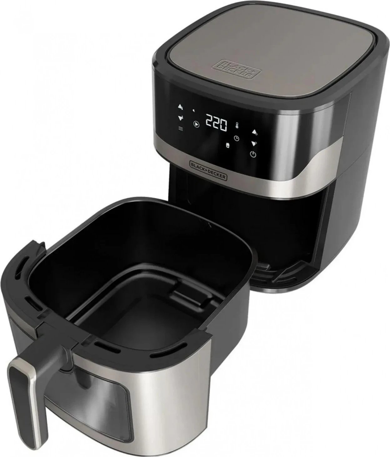 Fritezë ajri Black&Decker BXAF6500E, 6.5L, 1600W, e zezë-argjendtë