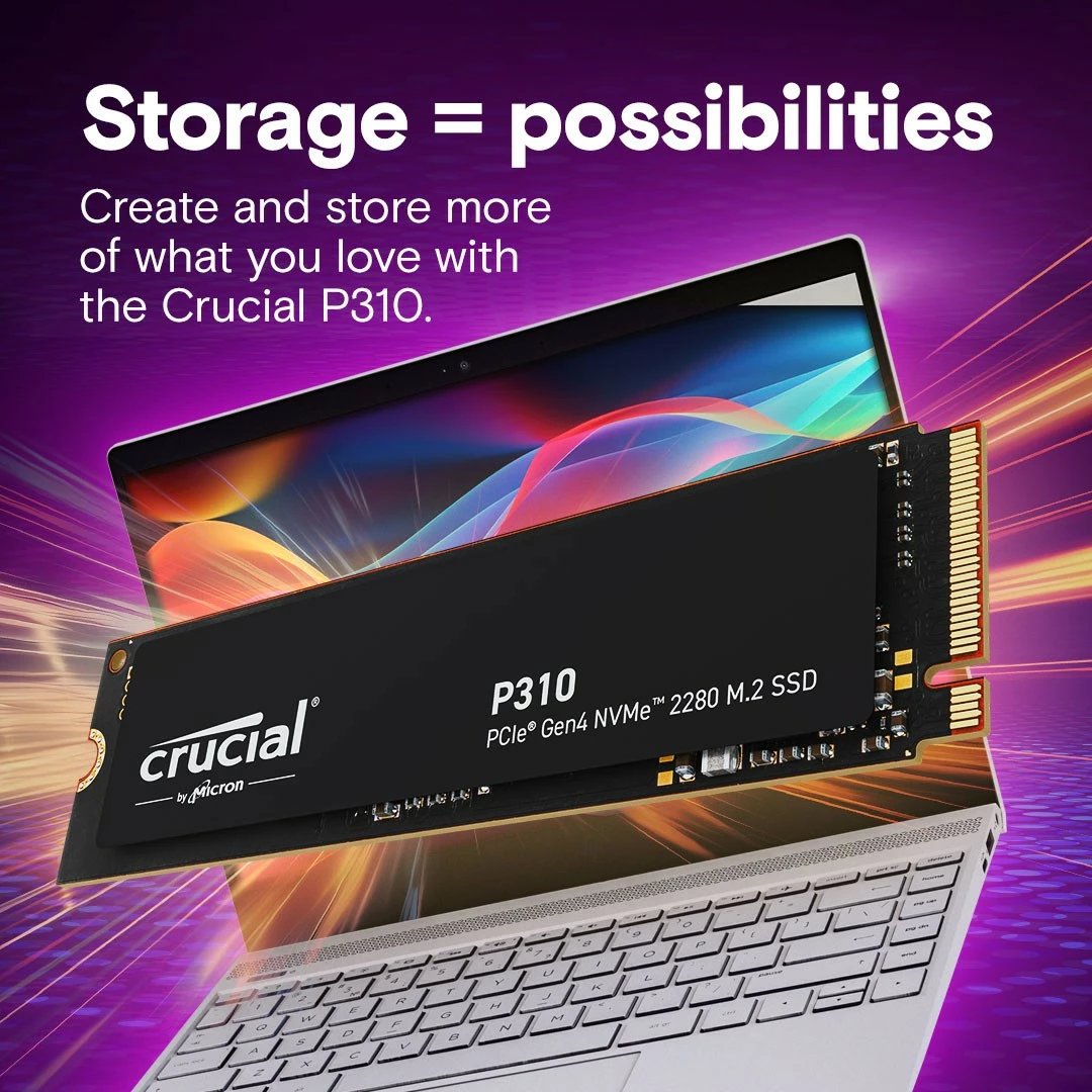 SSD Crucial P310, 1TB, M.2 2280, PCIe 4.0 NVMe