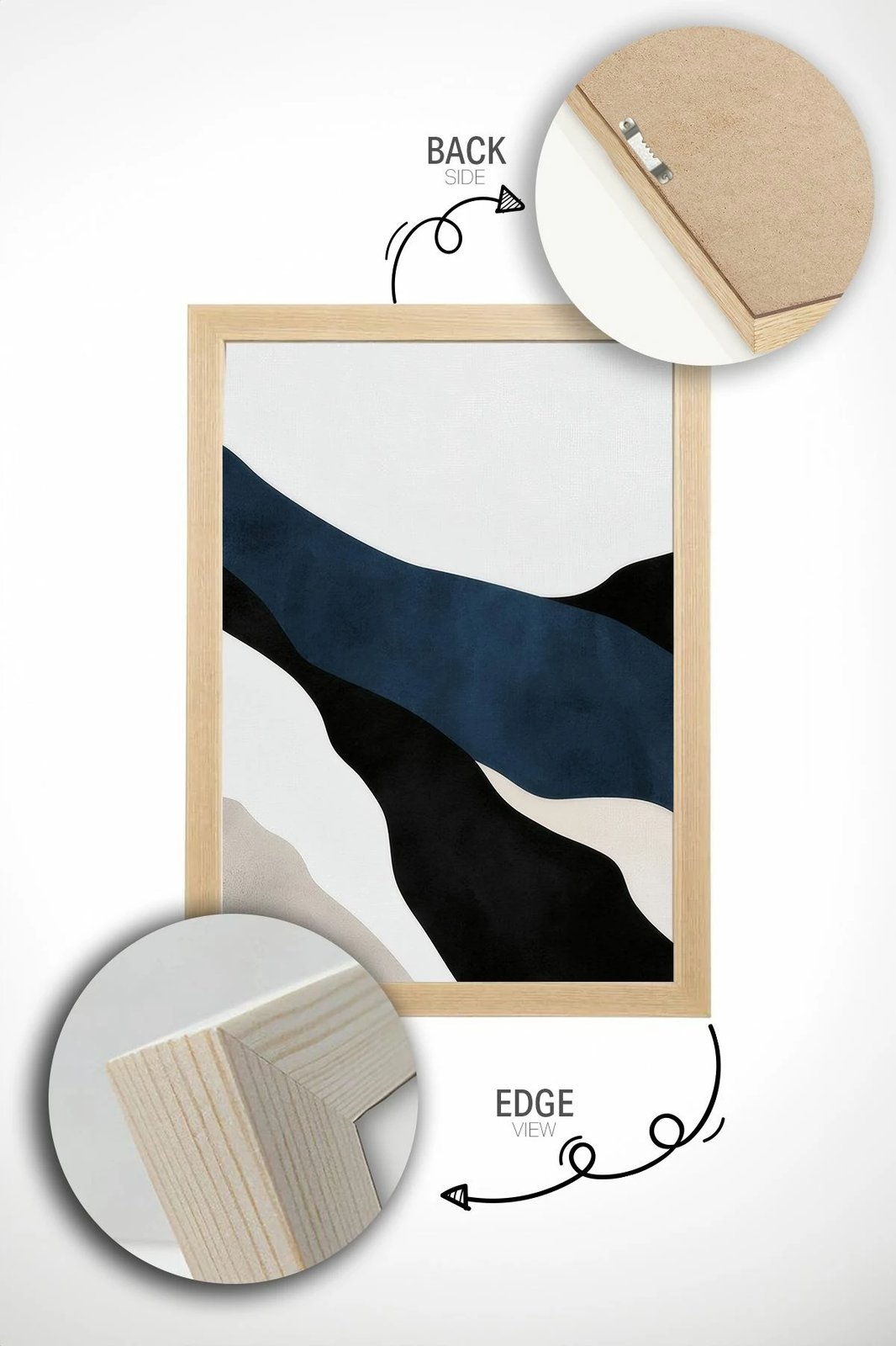 Pikturë dekorative me kornizë (2 copë), Wallity, Ersy2Lımodel39-Ahsap