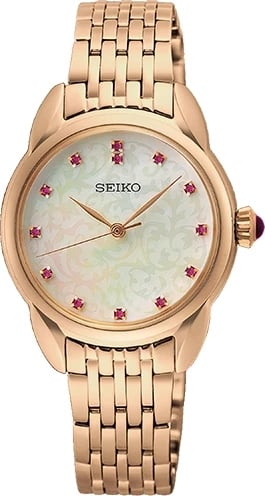 Orë dore SEIKO SUR564P1 për femra, ari rozë