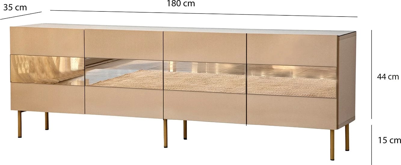 Komodë TV Hanah Home, Leon, bronz dhe ar