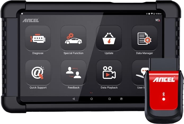 Skaner diagnostikues Ancel X6 OBD2 profesional për makina, 10.1" ekran, Android, i zi