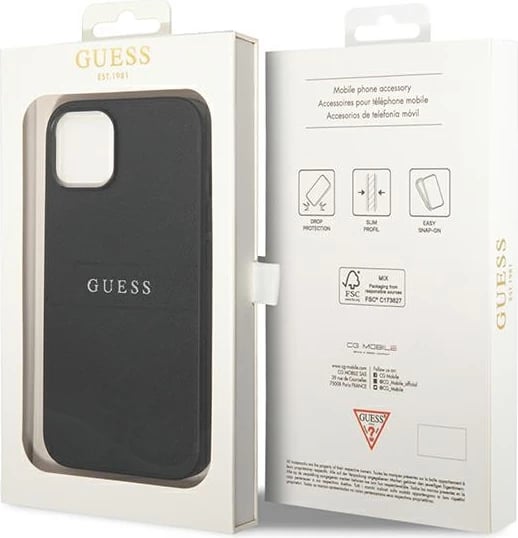 Mbështjellës Guess GUHCP14MPSASBBK për iPhone 14 Plus 6.7", Saffiano Strap, i zi Mbështjellës Guess GUHCP14MPSASBBK për iPhone 14 Plus 6.7", Saffiano Strap, i zi