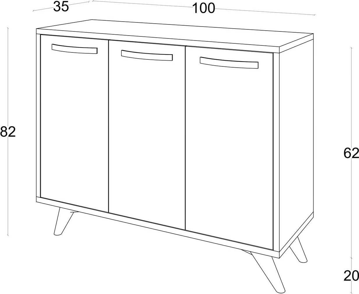 Komodë multifunksionale, ngjyrë e bardhë dhe antracit, Hanah Home, Piffa