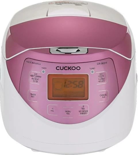 tenxhere elektrike për oriz, Cuckoo CR-0631F, 1.0 L, ekran dixhital, shumë programe, e bardhë/rozë