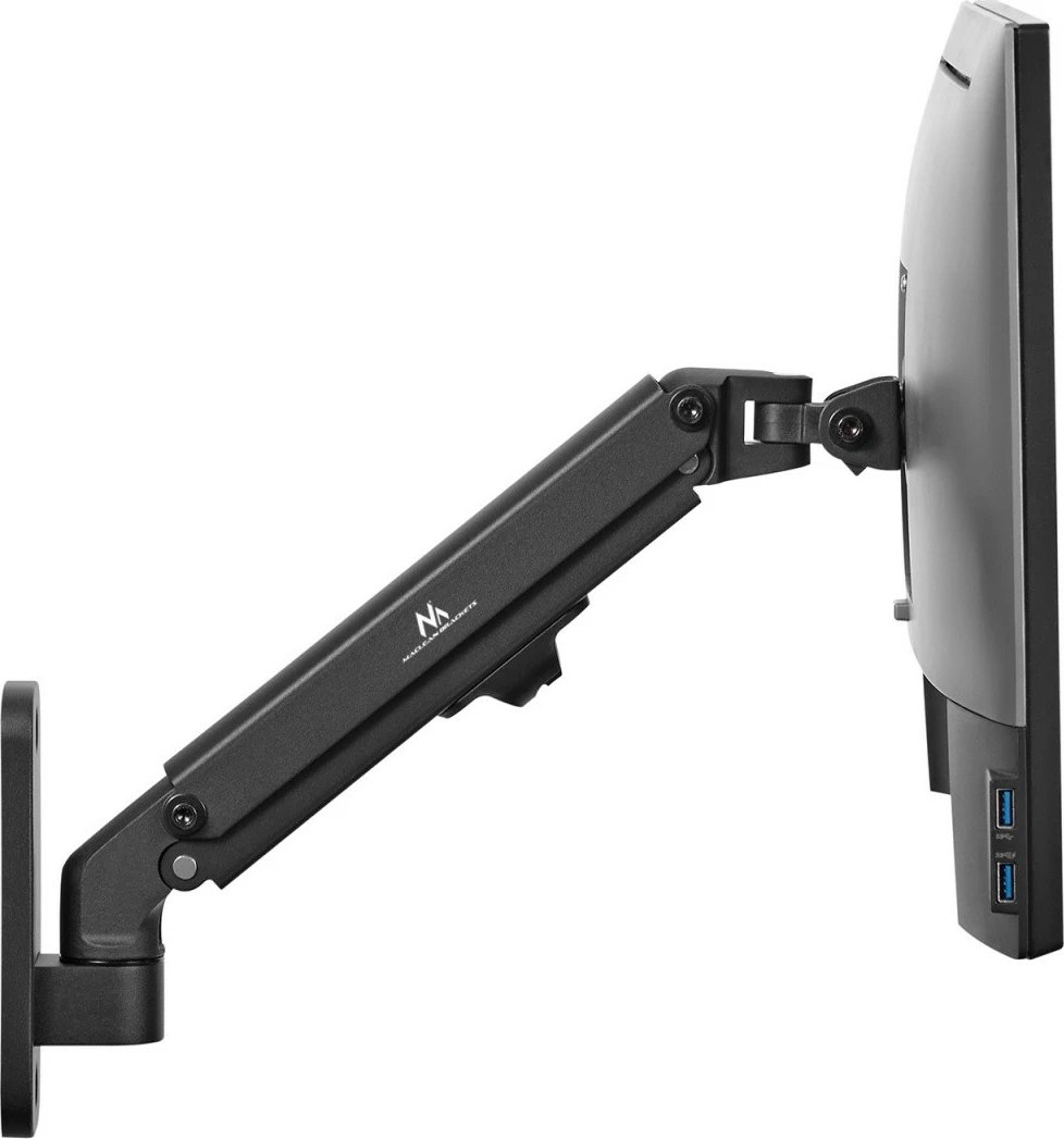 Mbajtëse muri për monitor Maclean MC-458, 17-27 inç, sustë gazi, e zezë