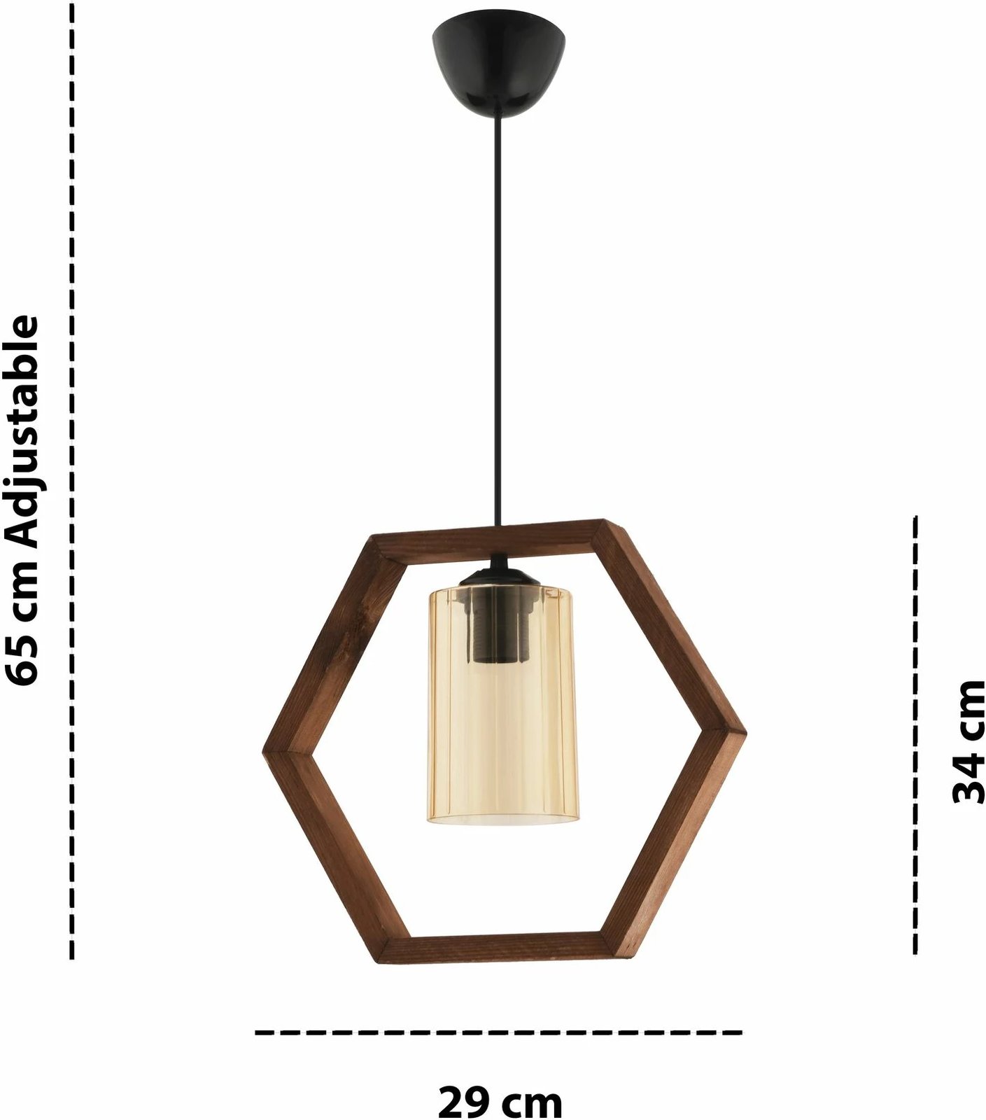 Llambë tavani Opviq, gjashtëkëndore, xham i errët