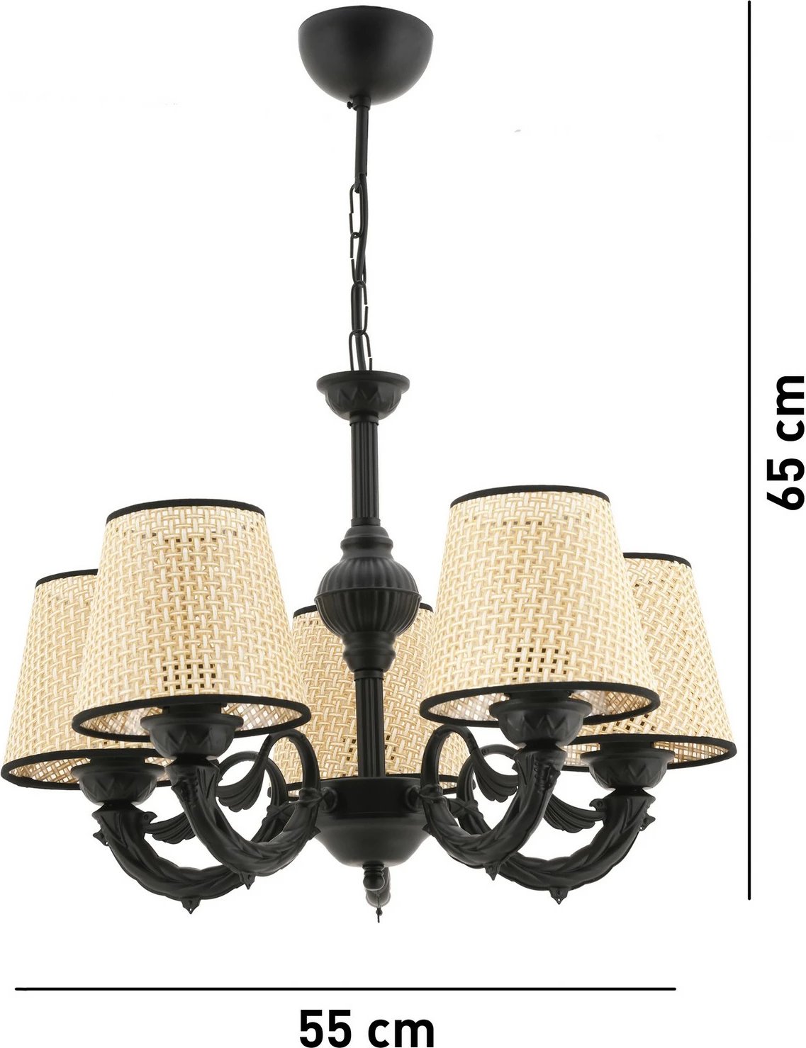 Llambadar Opviq Fiona, korale, ngjyrë e zezë dhe krem