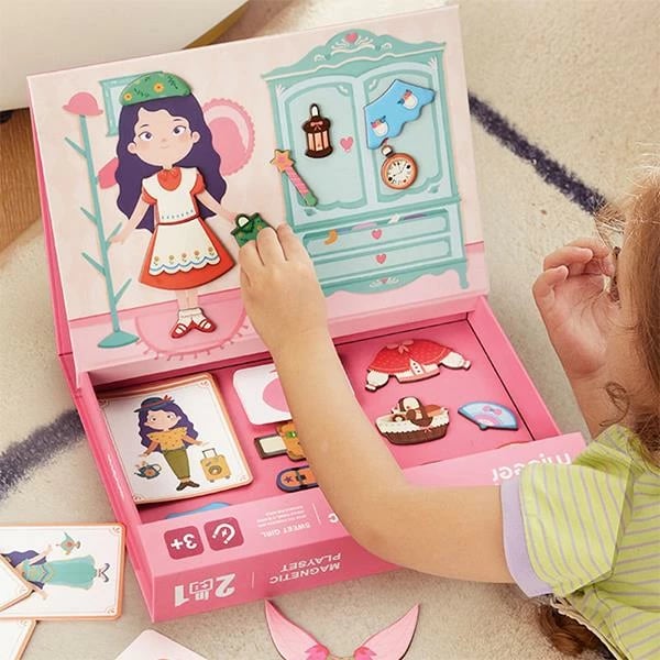 Set magnetik Mideer Sweet Girl 2 në 1, 71 pjesë