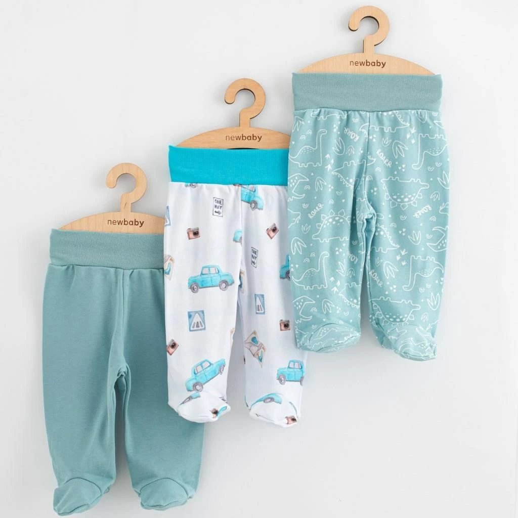 pantalona me këmbë bebe, New Baby Classic II, madhësia 68 (4–6m), për djem, ngjyra të përziera, set 3 copë