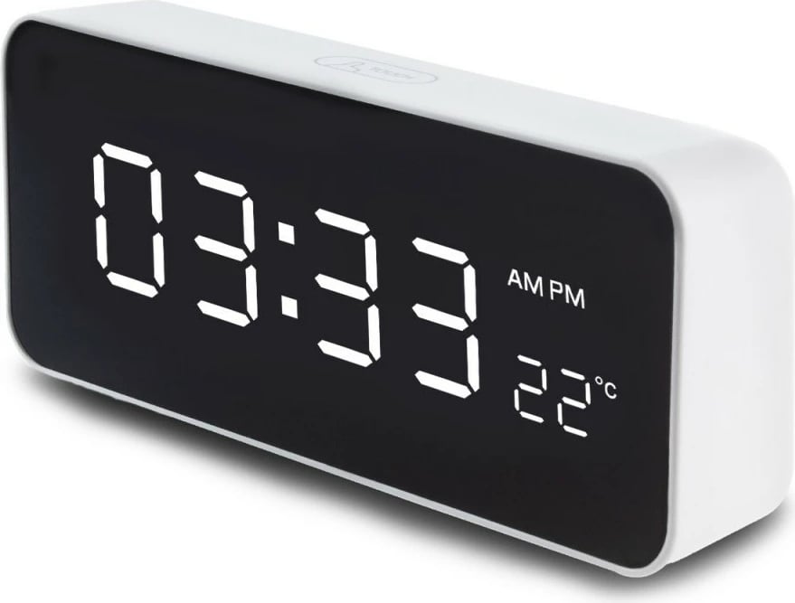 Orë alarmi GreenBlue GB397 me termometër, e bardhë