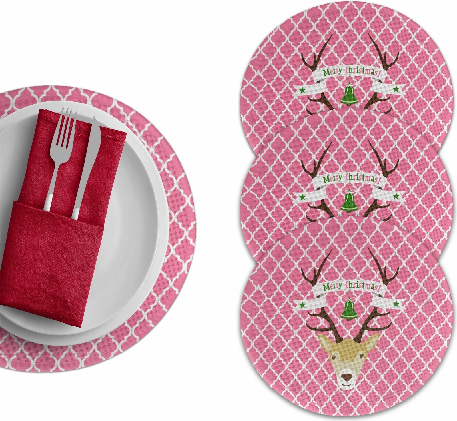 Set nënshtruesish tavoline Hermia Concept, shumëngjyrësh, 4 copë, 37cm