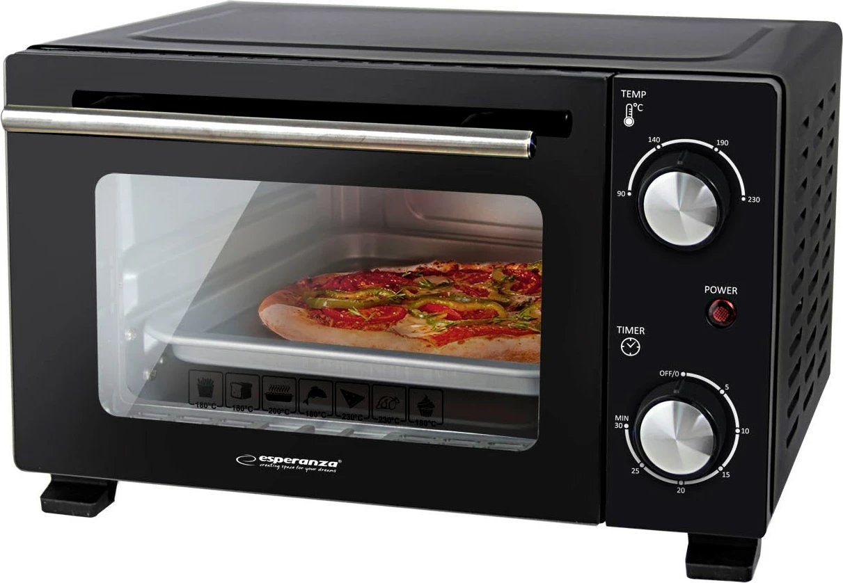 Mini furrë Esperanza EKO007N, 10L, 800W, e zezë