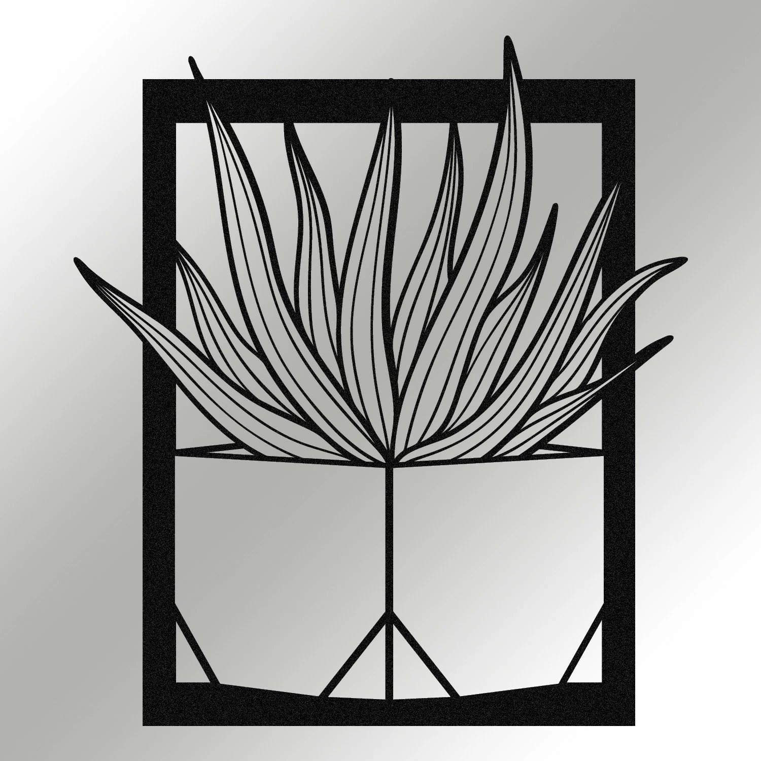 Aksesor dekorativ metalik për mur Wallity, Lagom, ngjyrë e zezë, 46x52cm