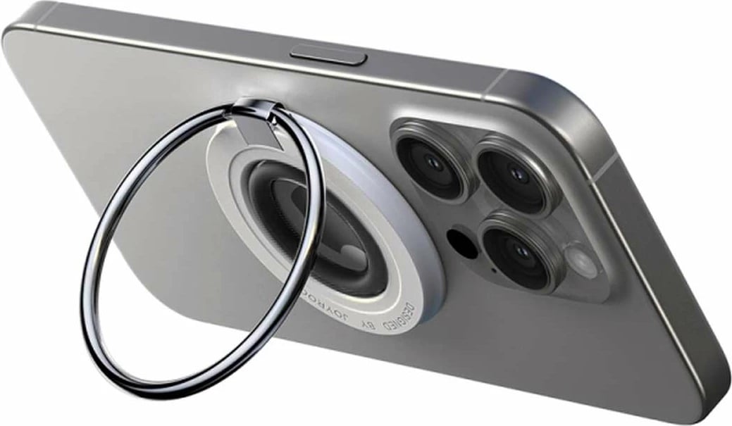 mbajtës magnetik MagSafe për celular Joyroom JR-ZS383, unazë gishtit, kompatibilitet iPhone 12–15 dhe telefona 4.7–7", shndërrohet në qëndrim, i zi