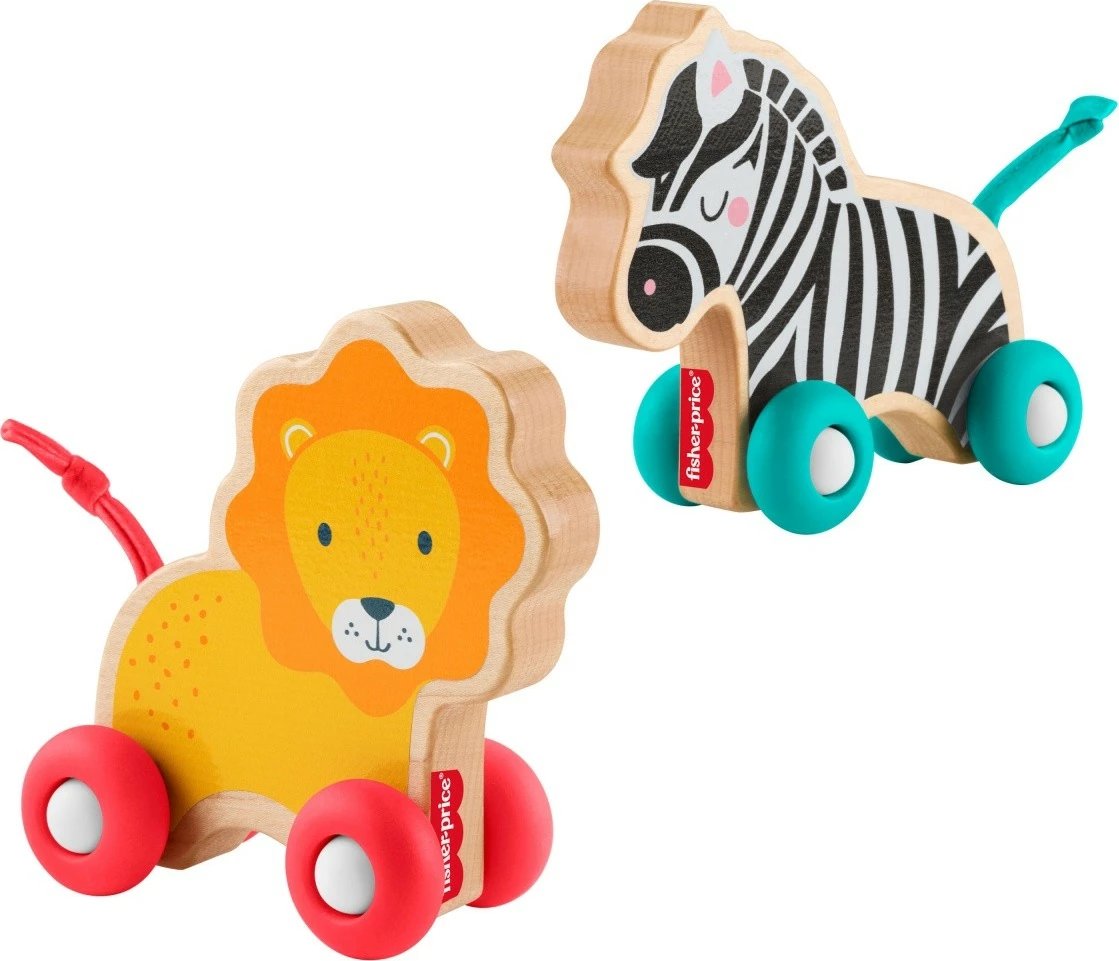 Set lodrash druri Fisher-Price JFN19, kafshë me rrota, multikolor, 2 copë