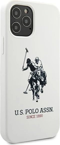 Mbështjellës U.S. Polo Assn. USHCP12LSLHRWH për iPhone 12 Pro Max 6.7", silikon, bardhë