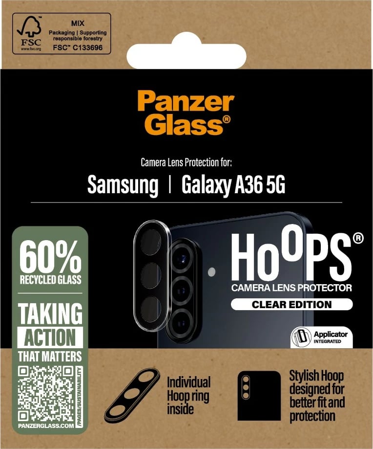 Mbrojtës lente PanzerGlass për Samsung Galaxy A36 5G, transparent