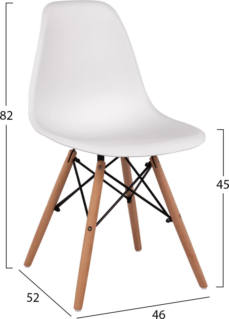 Set Karrige  FH8460.01 46x50x82 cm, 4 copë, të bardha