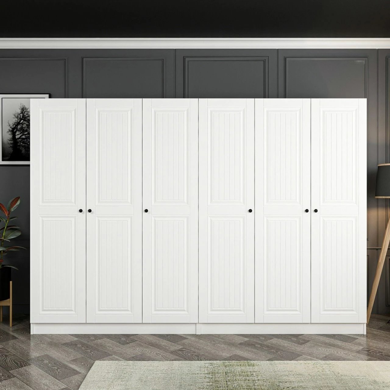 Dollap i bardhë për rroba, Skye Decor, Kale - 4011, 270x190x52 cm