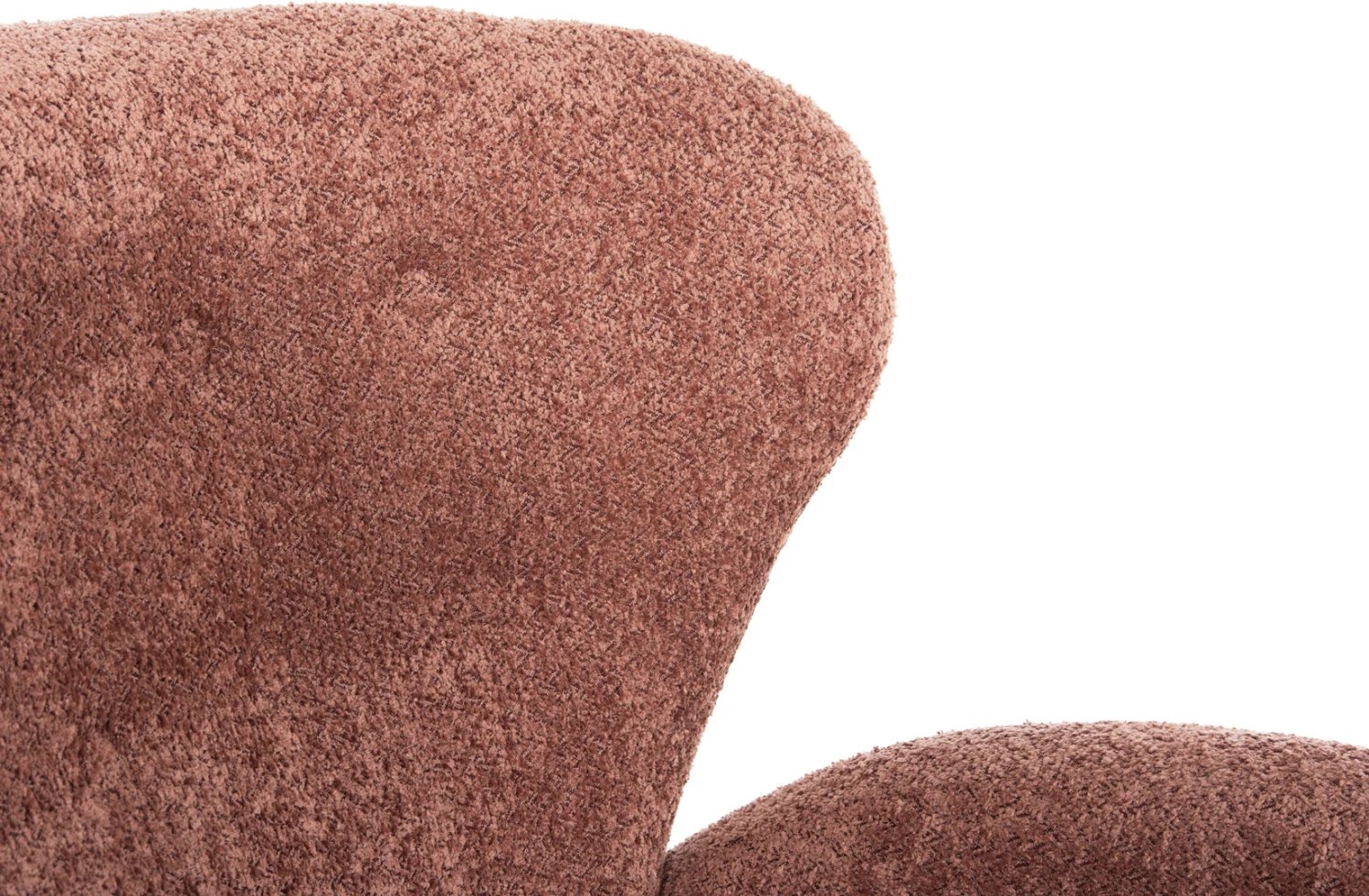 Fotelje KRYLY, pëlhurë boucle rozë, këmbë druri të zeza, 83x87x89H cm
