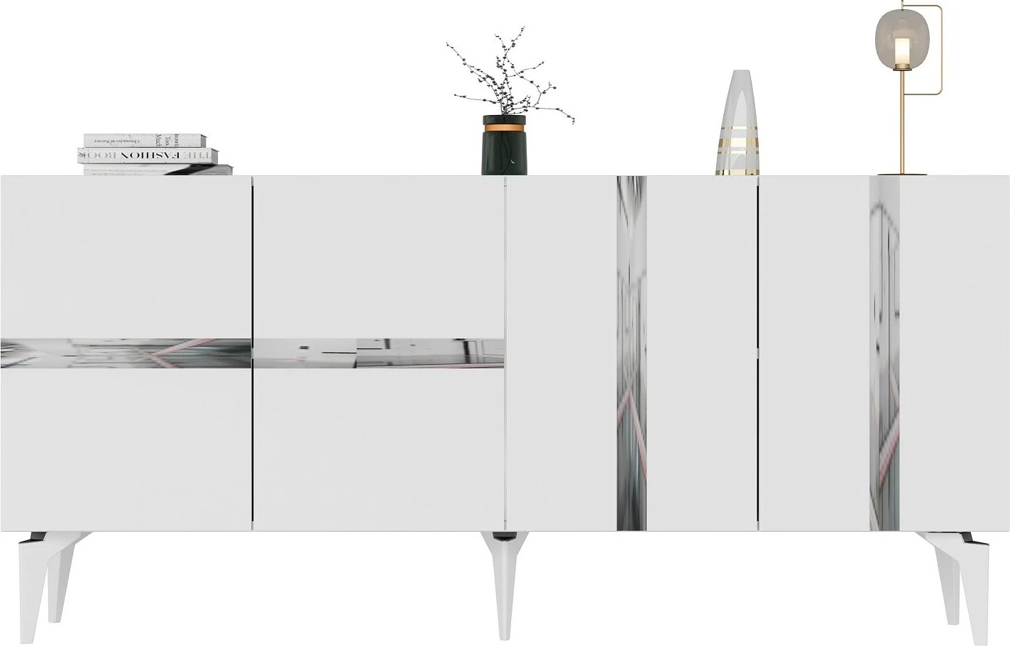 Konsol Skye Decor, Vania, e bardhë, argjend