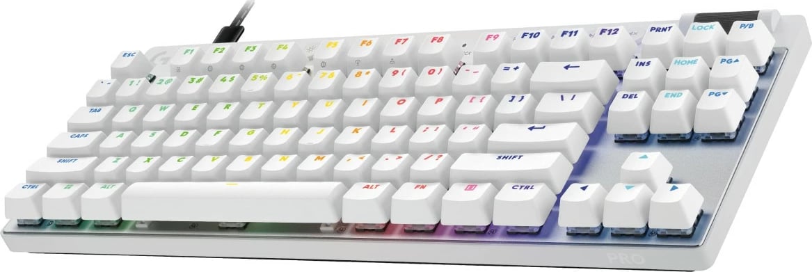 Tastierë Logitech PRO X TKL RAPID, RGB, e bardhë (US)