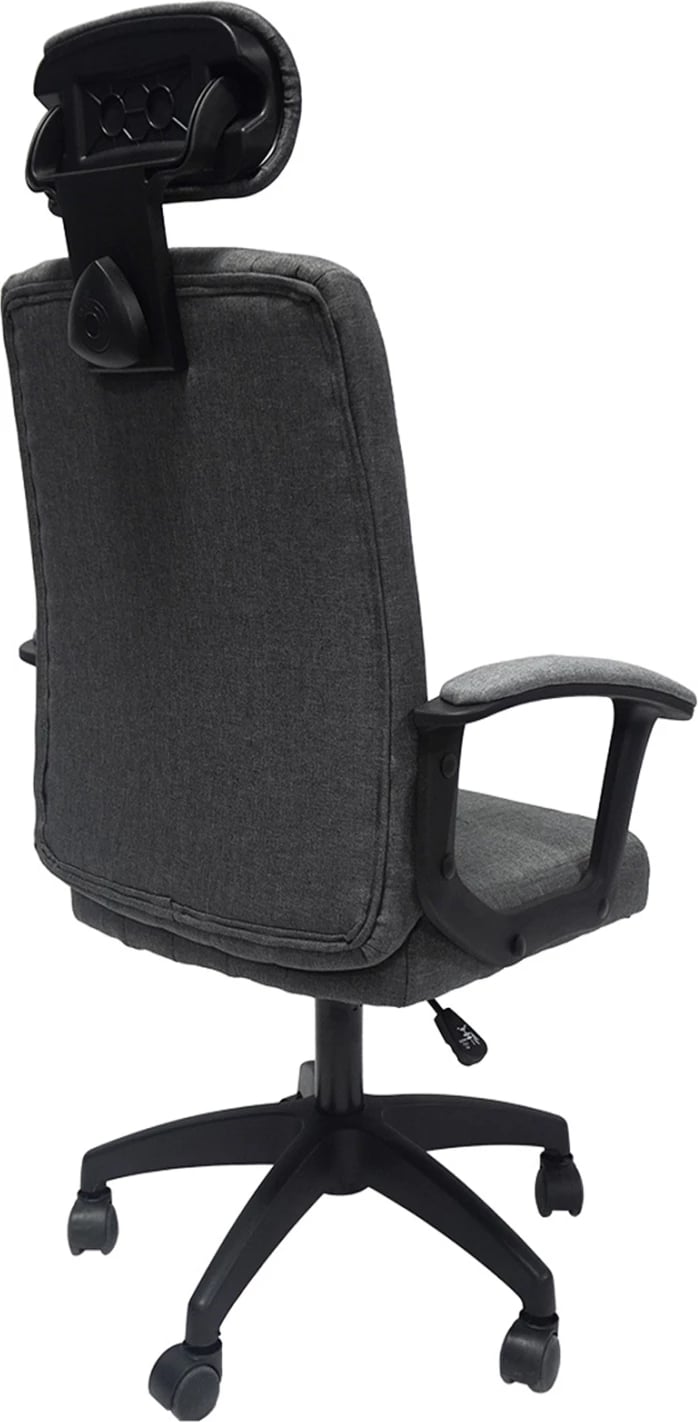 Karrige zyre NIMBLE FH1199.12, pëlhurë gri, kornizë dhe bazë najloni e zezë, 51x61x130H cm