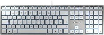 Tastierë, Cherry, KC 6000 SLIM (JK-1600DE-1), USB, layout gjerman, palm rest, argjendtë