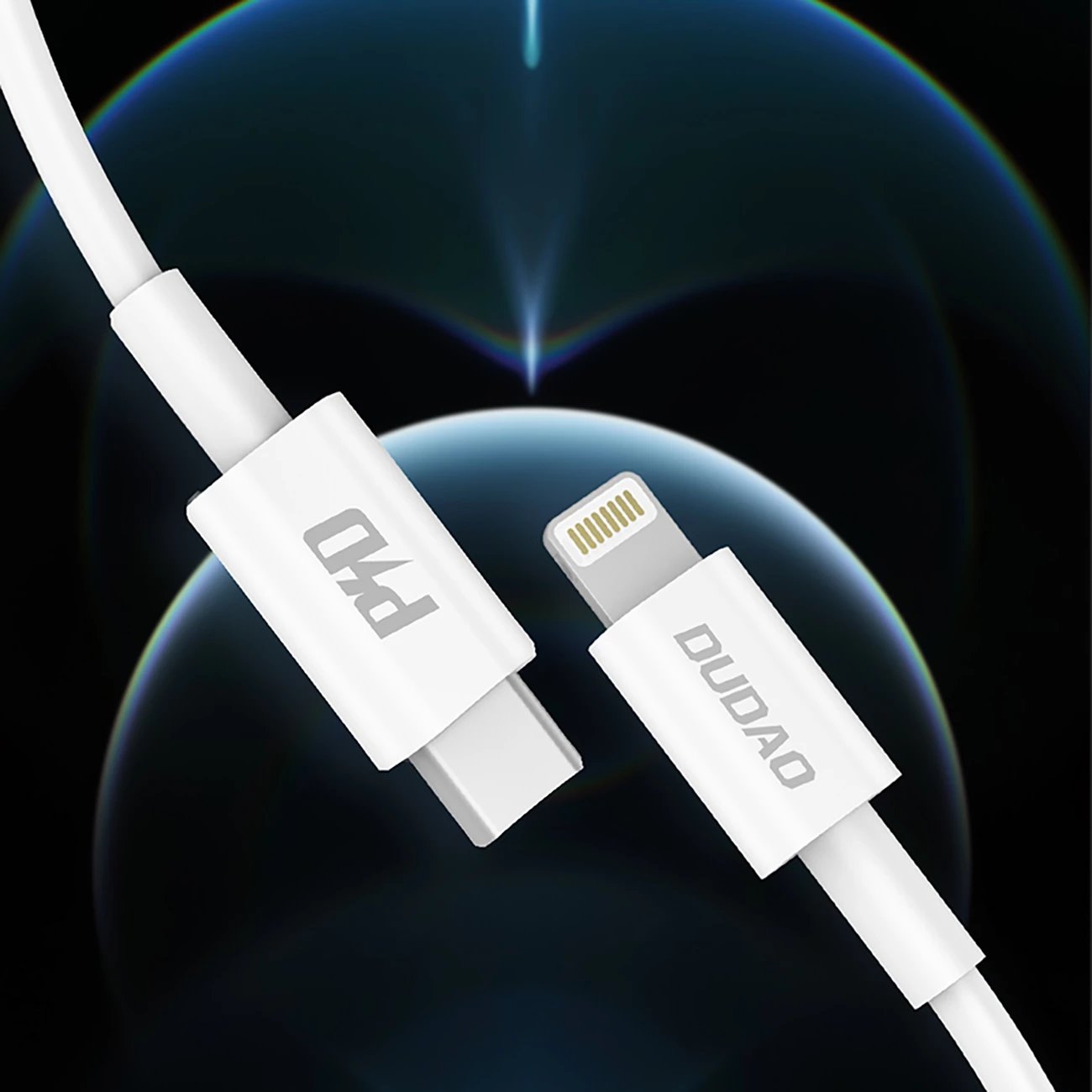 Kabllo Dudao L6X USB-C në Lightning, 1m, 20W PD, e bardhë