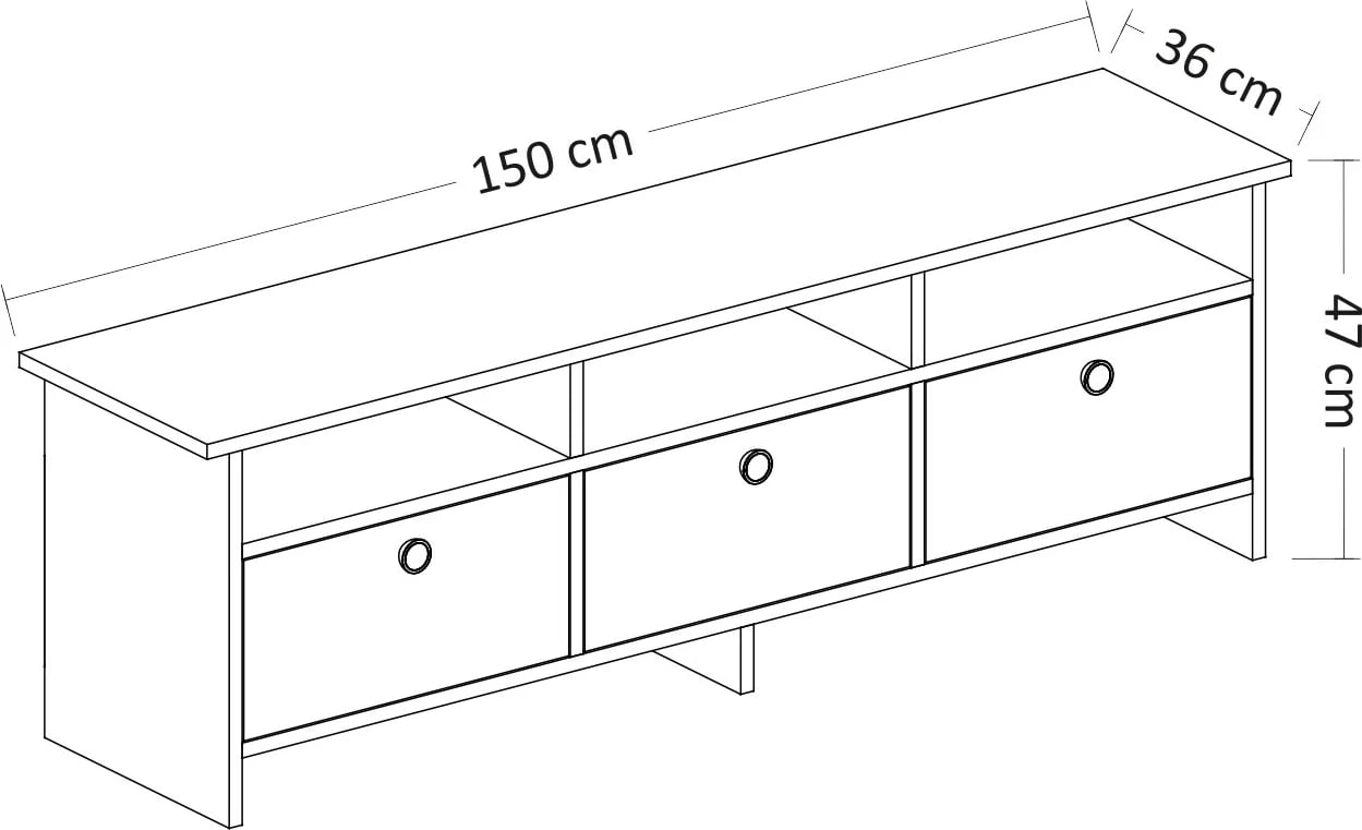 Komodë TV Skye Decor, Oslo, e bardhë-safir